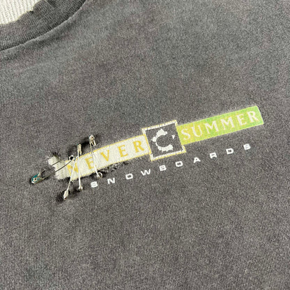 90s Safety Pin Snowboard Tee & 80s Waffle Knit Thermal- XL