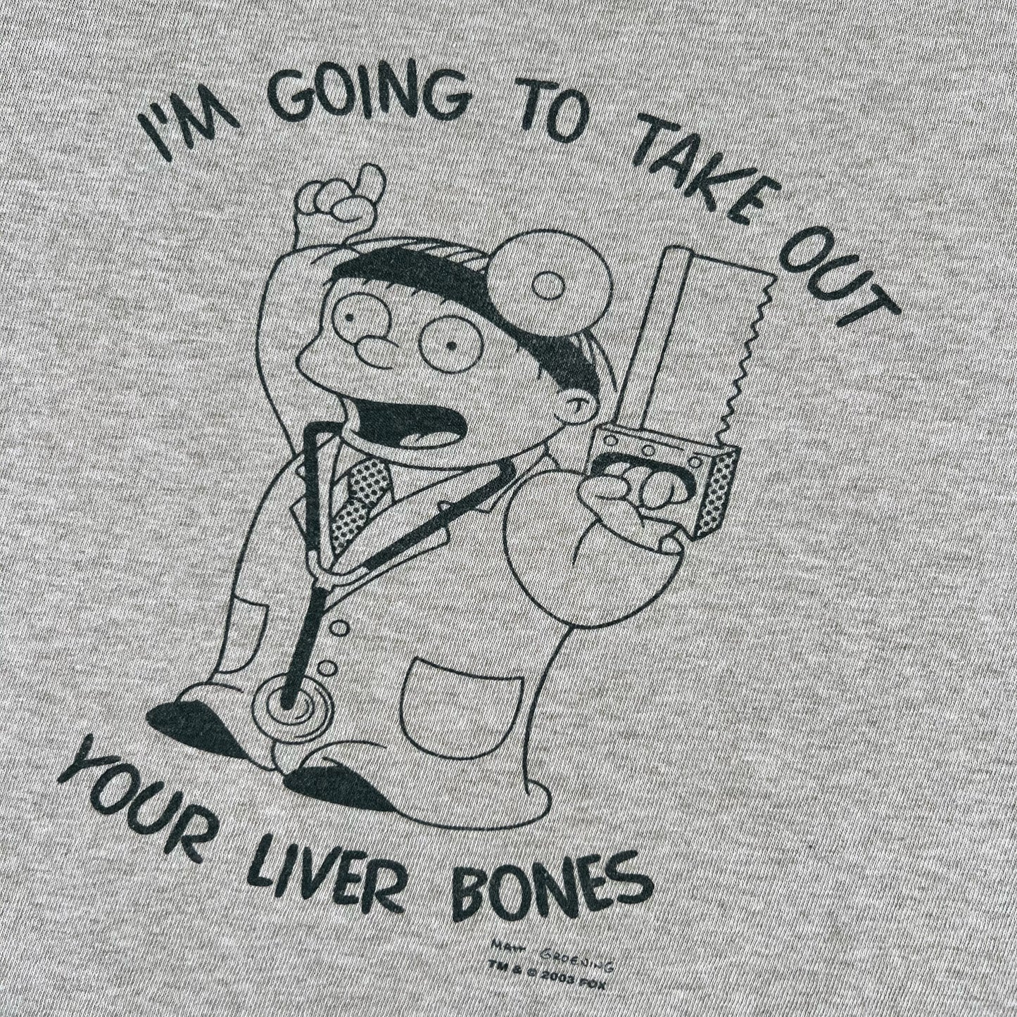 00s The Simpsons Liver Cutter Ringer Tee- L