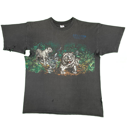 90s Sun Faded & Thrashed White Tigers Tee- XXL