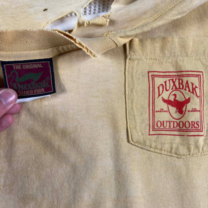 90s Thrashed Duxbak Fly Fishing Tee & Waffle Knit Thermal- L