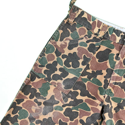 70s Chopped Dark Duck Camo Fatigue Shorts- 32"-35"x11.5