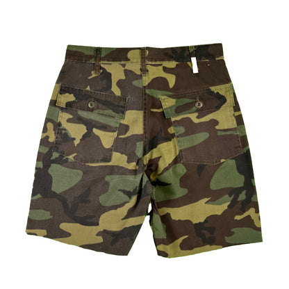 70s Chopped Camo Fatigue Shorts- 32x8.5