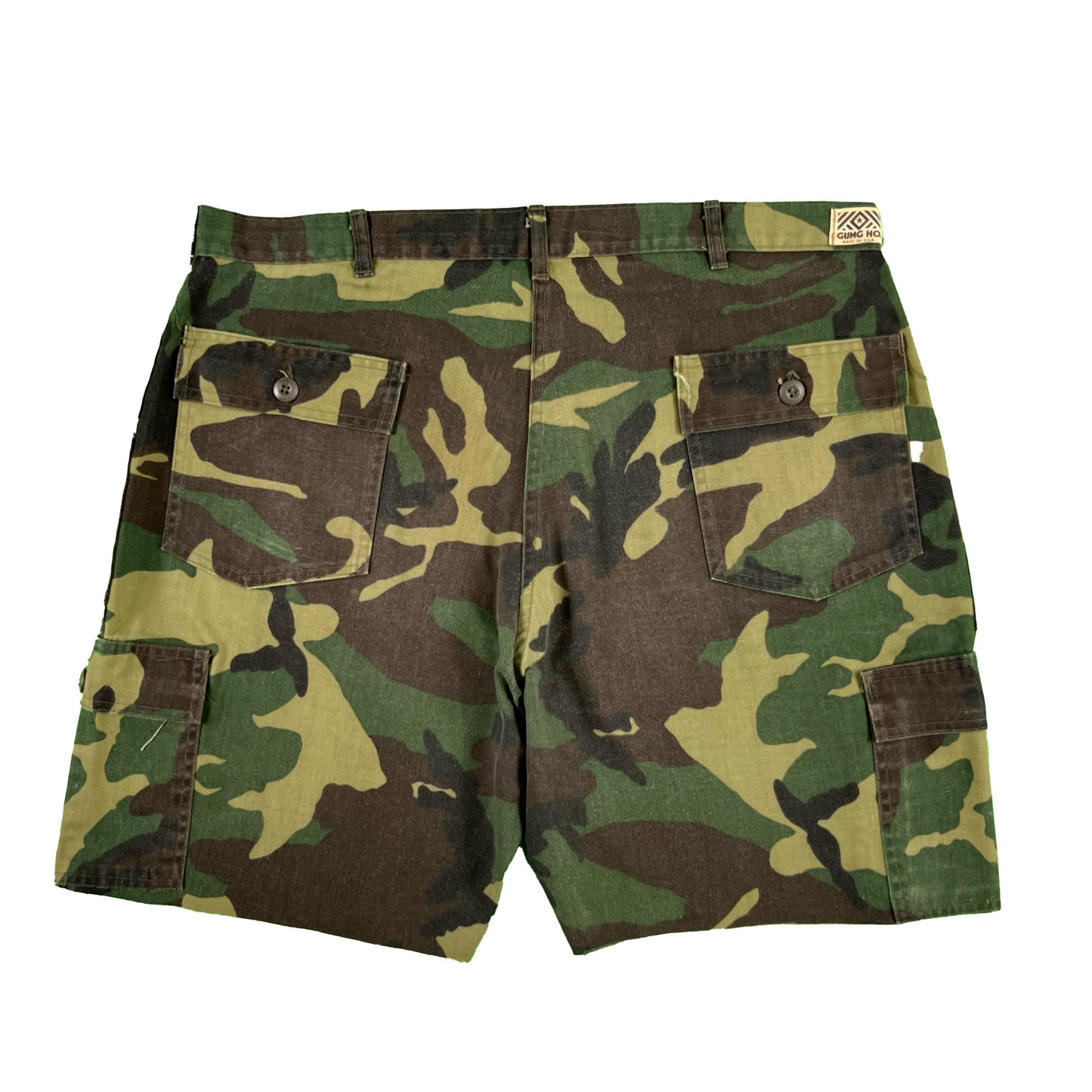 70s Chopped Camo Cargo Shorts- 39x8.5