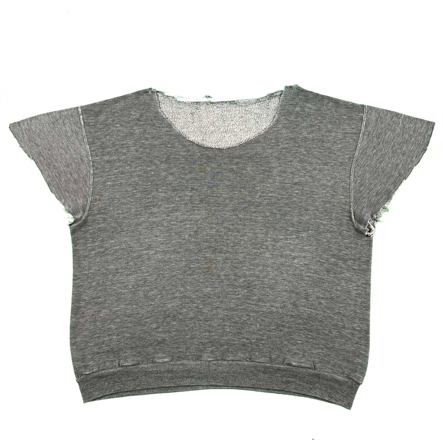 80s Chopped Grey Short Sleeve Sweatshirt- XL