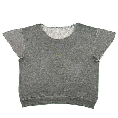 80s Chopped Grey Short Sleeve Sweatshirt- XL