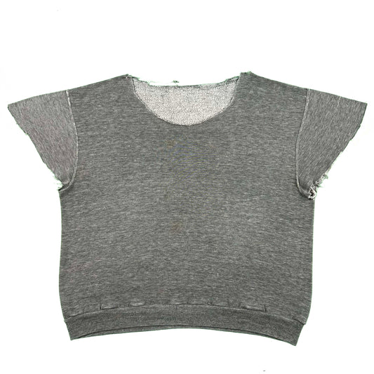80s Chopped Grey Short Sleeve Sweatshirt- XL