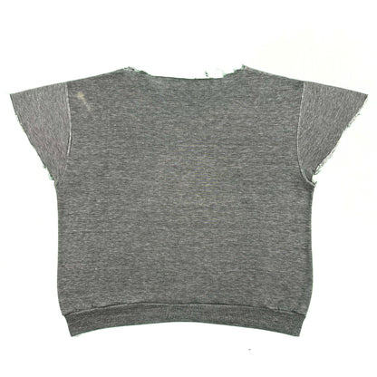 80s Chopped Grey Short Sleeve Sweatshirt- XL