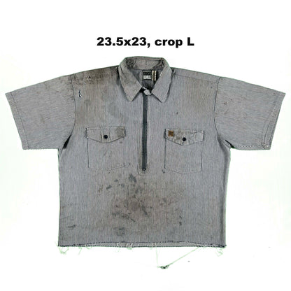 Vintage Hickory Stripe 1/2 Zip Work Shirts- SELECT SHIRT