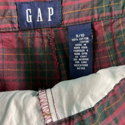 90s Gap Cut Off Plaid Side Zip Shorts- 26x8.5