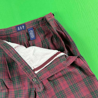 90s Gap Cut Off Plaid Side Zip Shorts- 26x8.5