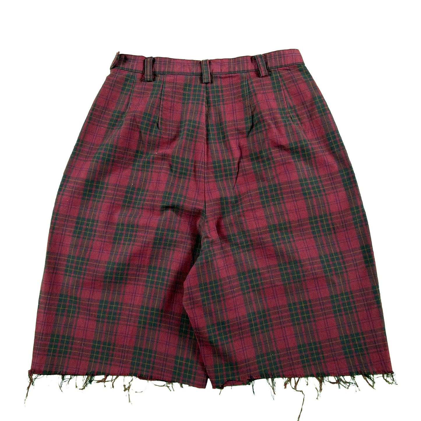 90s Gap Cut Off Plaid Side Zip Shorts- 26x8.5
