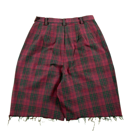 90s Gap Cut Off Plaid Side Zip Shorts- 26x8.5