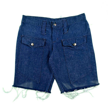 70s Maverick Cut Off Denim Bush Pants- 27x8.5