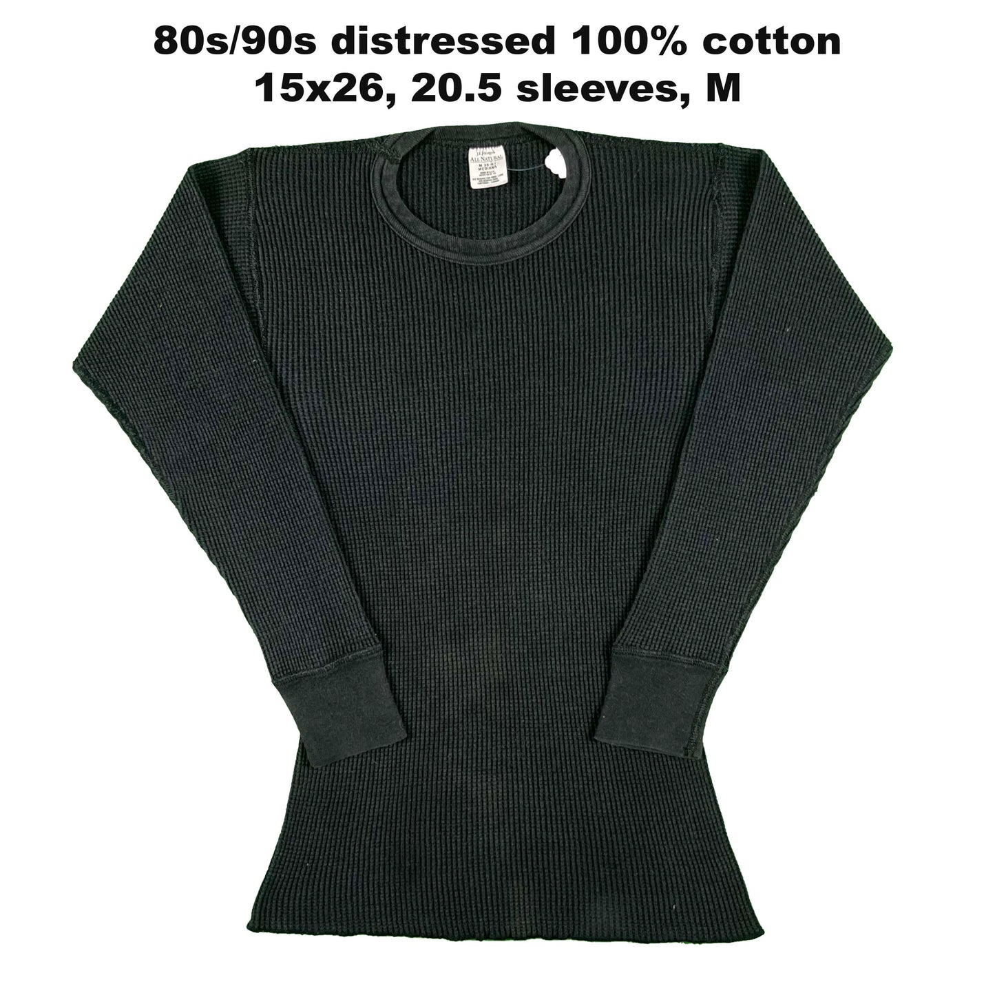 Vintage Black Waffle Knit Thermal- SELECT SHIRT