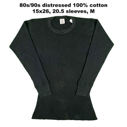 Vintage Black Waffle Knit Thermal- SELECT SHIRT