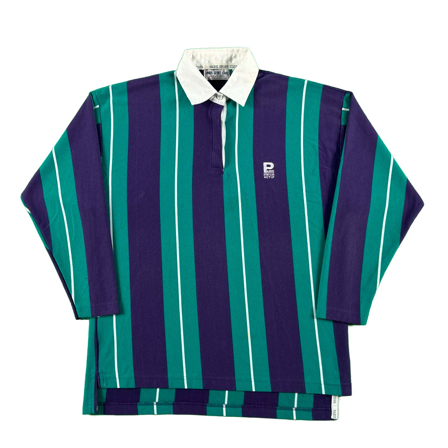 90s Paris Sport Club Striped Rugby Polo- S
