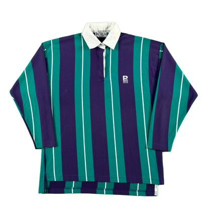 90s Paris Sport Club Striped Rugby Polo- S