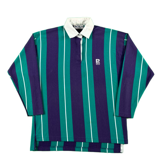 90s Paris Sport Club Striped Rugby Polo- S
