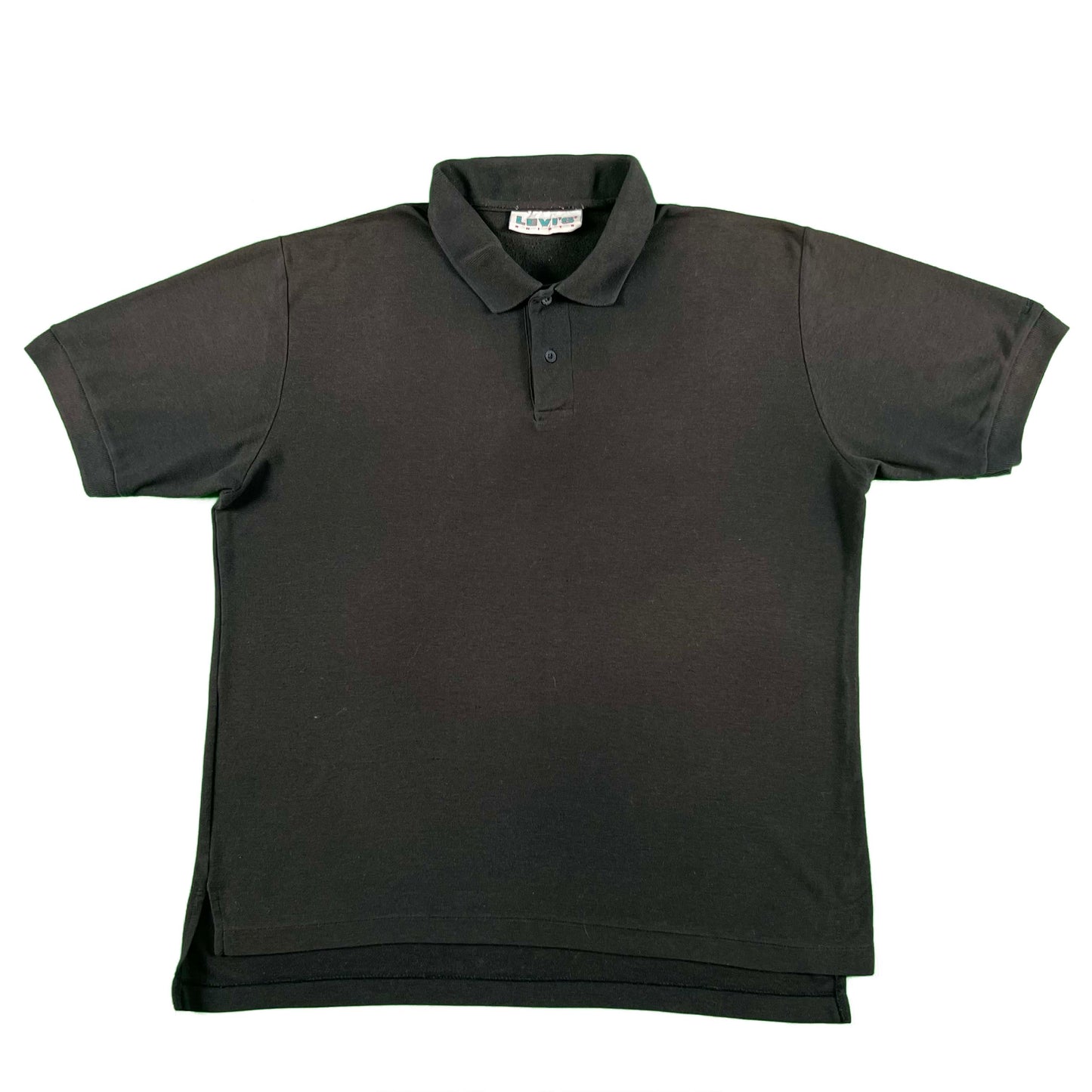 80s Faded Black Levi's Polo Shirt- L