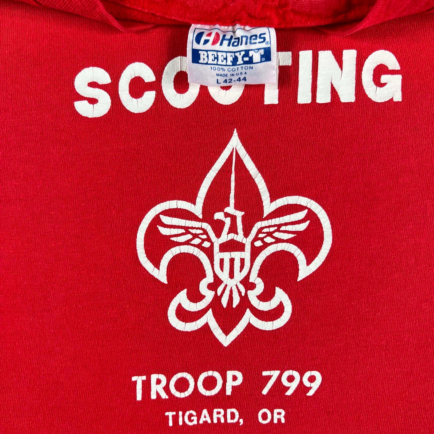 80s Tigard Oregon Scouting Troop Tee- M