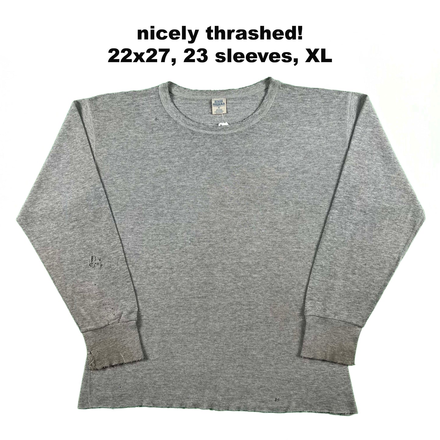 Vintage Grey Waffle Knit Thermal- SELECT SHIRT
