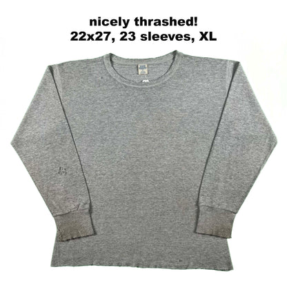 Vintage Grey Waffle Knit Thermal- SELECT SHIRT