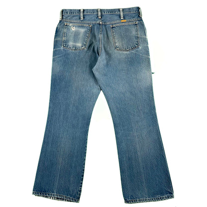 70s Beautifully Faded Flared Denim- 33x27.5