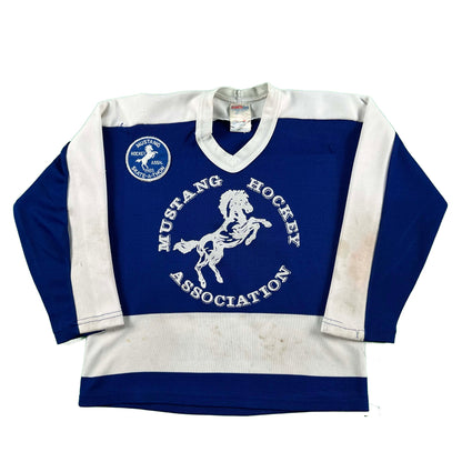 80s Patched Mustang Hockey Jersey- XS