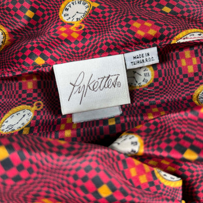 70s Clock/Pocket Watch Print Shirt- S