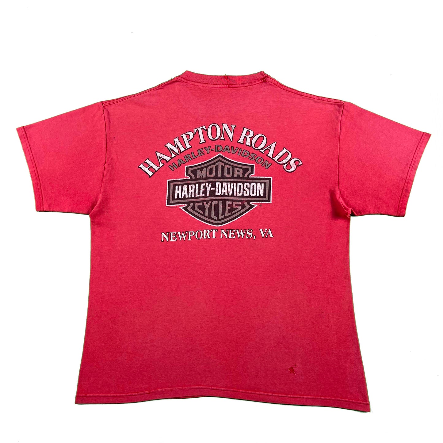 00s Sun Faded Newport News, VA Harley Davidson Tee- L
