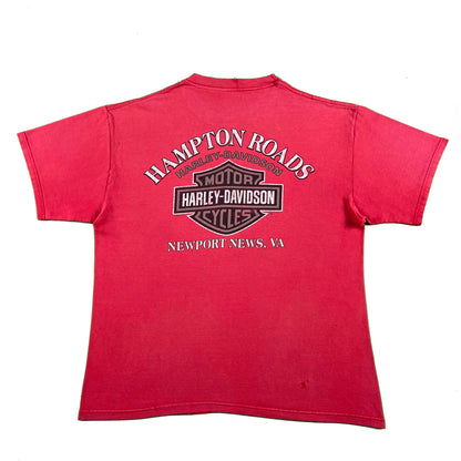00s Sun Faded Newport News, VA Harley Davidson Tee- L