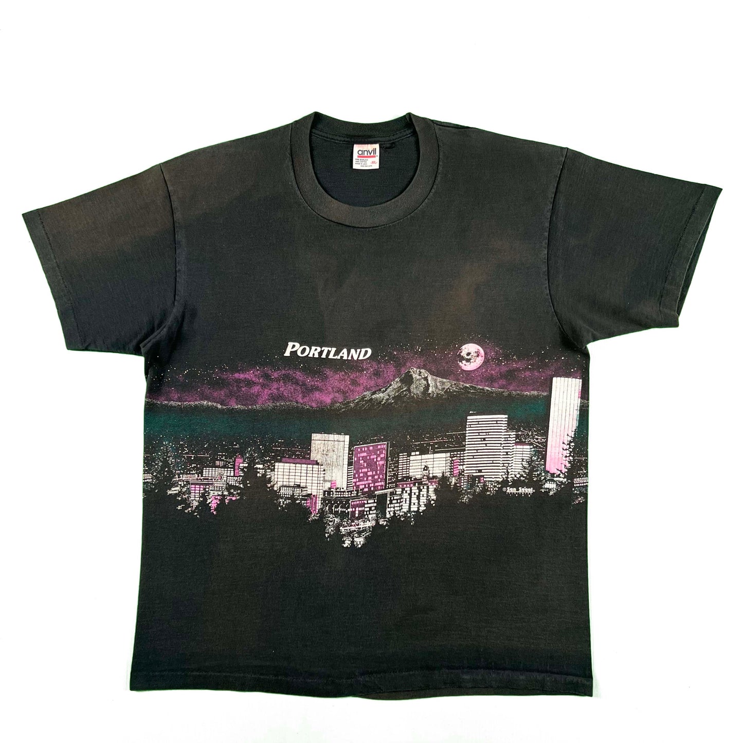 90s Sun Faded Portland Night Scene Tee- XL