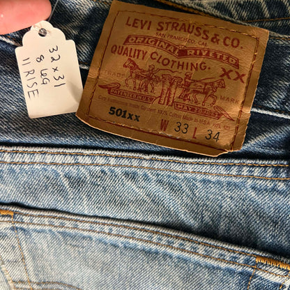 90s Repaired Levi's 501 Denim- 32x31