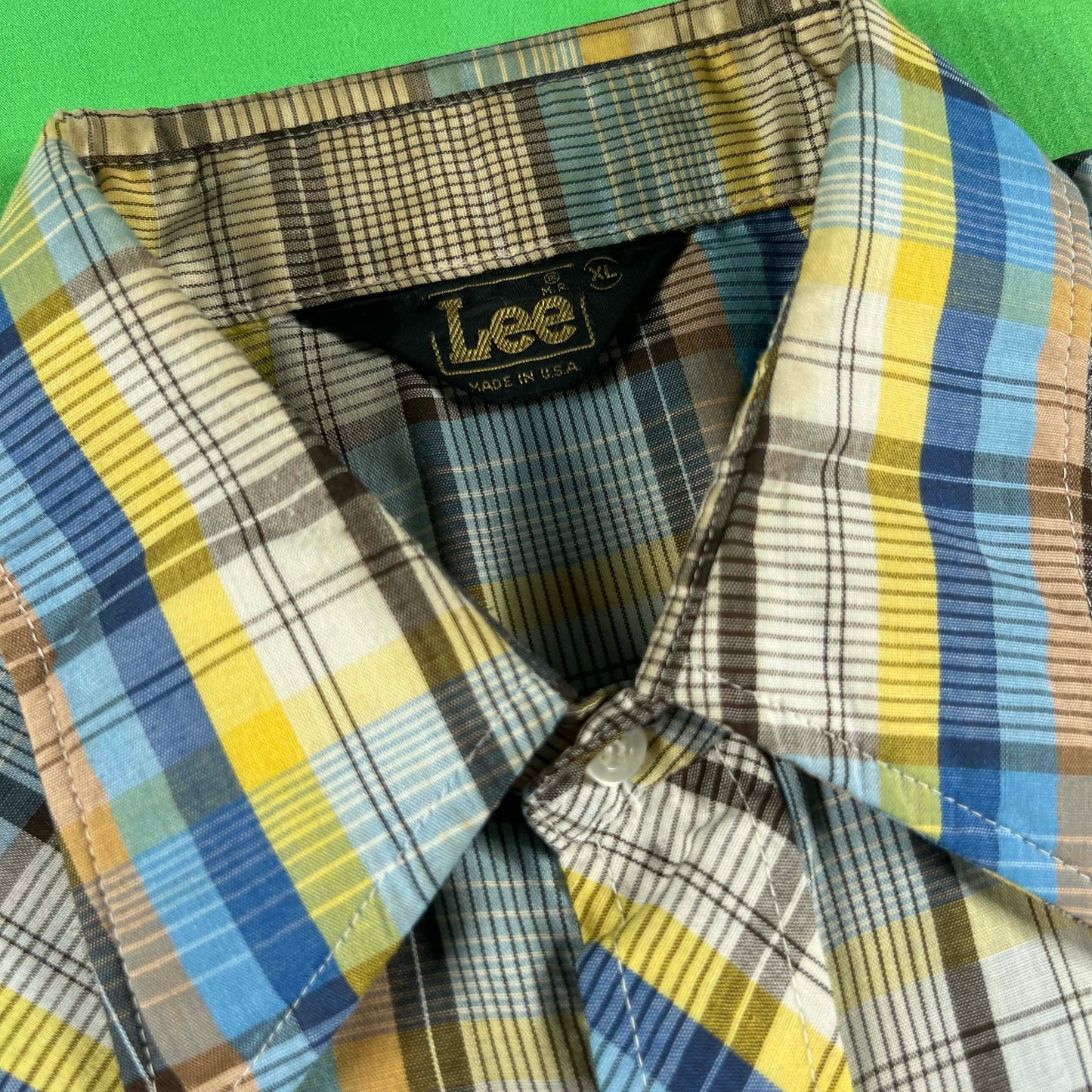 70s Funky Colored Lee Pearl Snap Shirt- XL