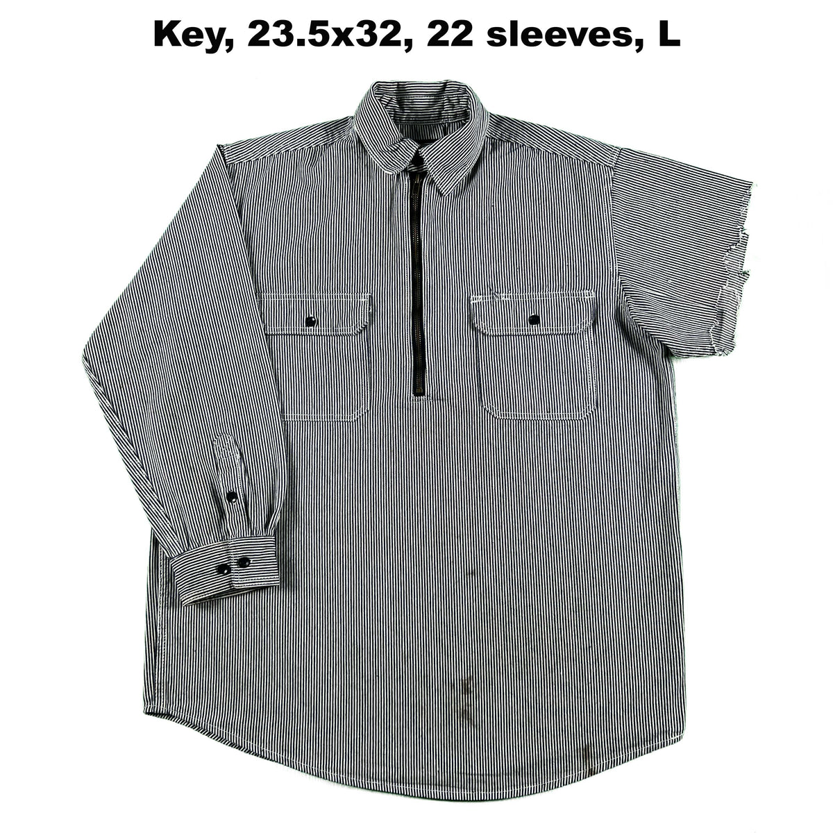 Vintage Hickory Stripe 1/2 Zip Work Shirts- SELECT SHIRT
