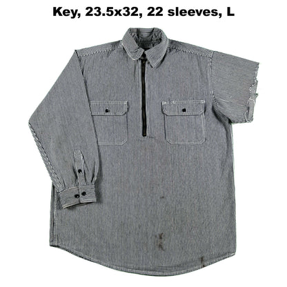 Vintage Hickory Stripe 1/2 Zip Work Shirts- SELECT SHIRT