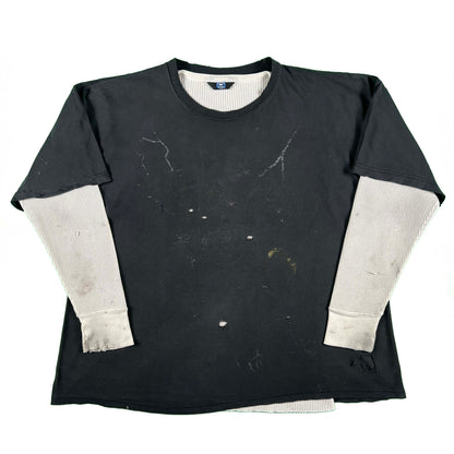 90s American Thunder Sun Faded Tee & Waffle Knit Thermal- XXL