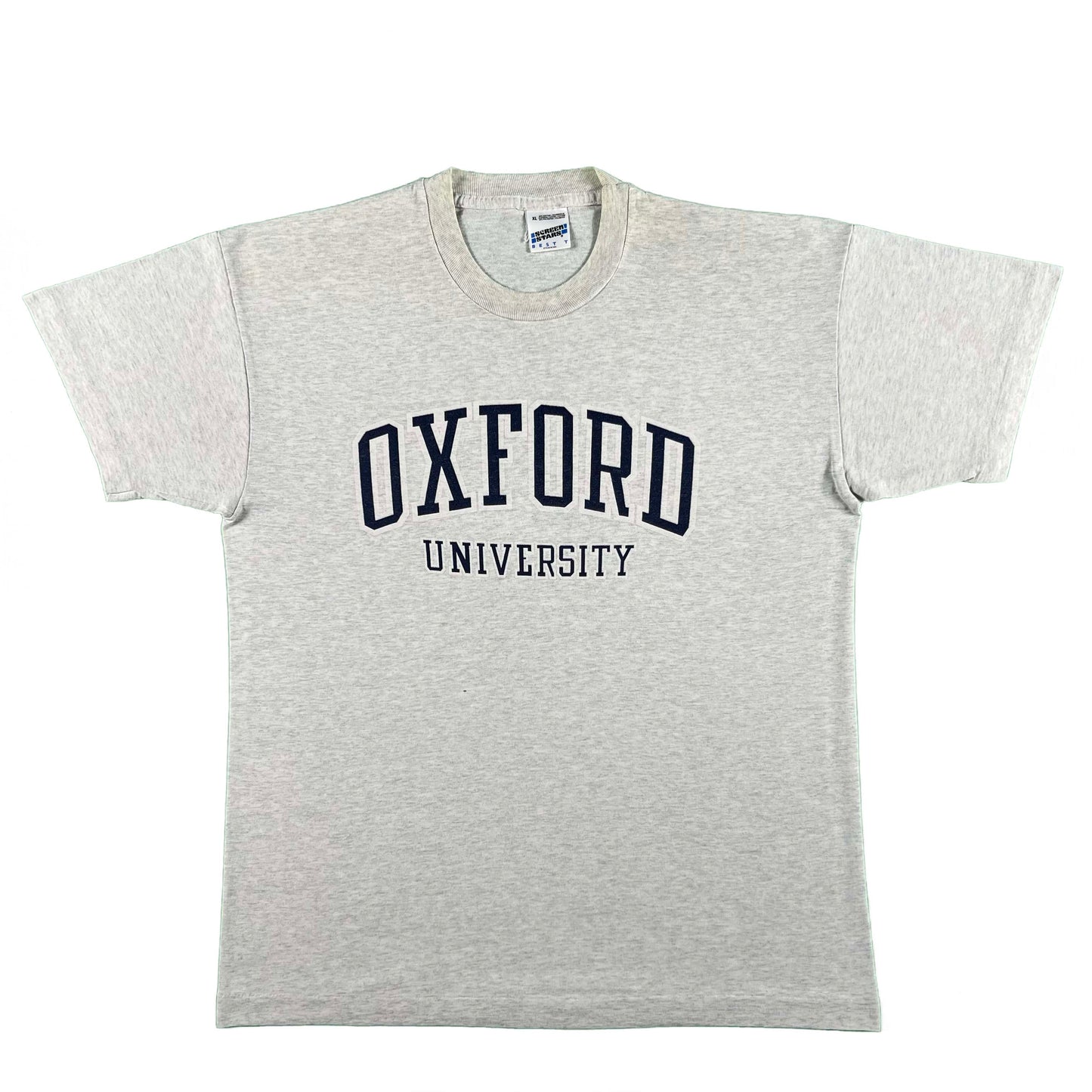80s Heather Grey Oxford University Tee- XL