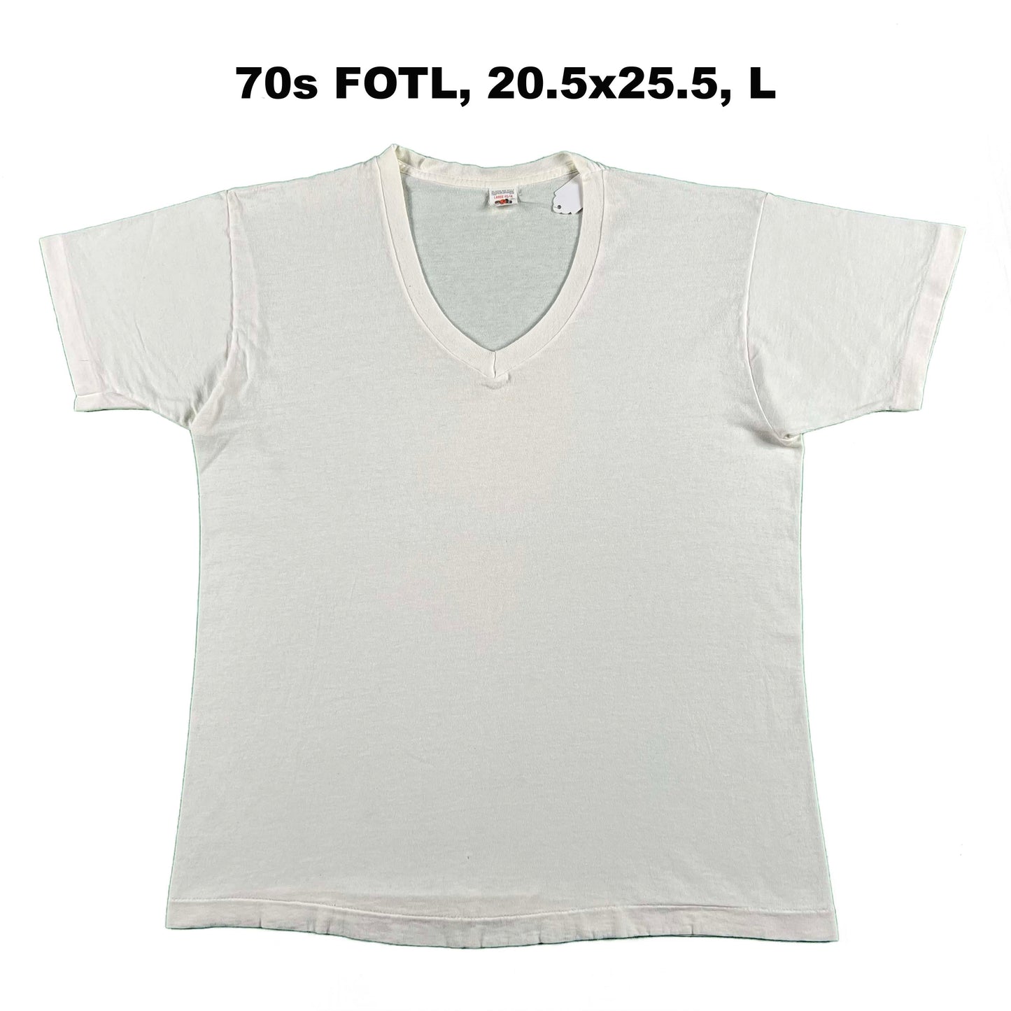 Vintage Blank White V Neck Tees- SELECT TEE