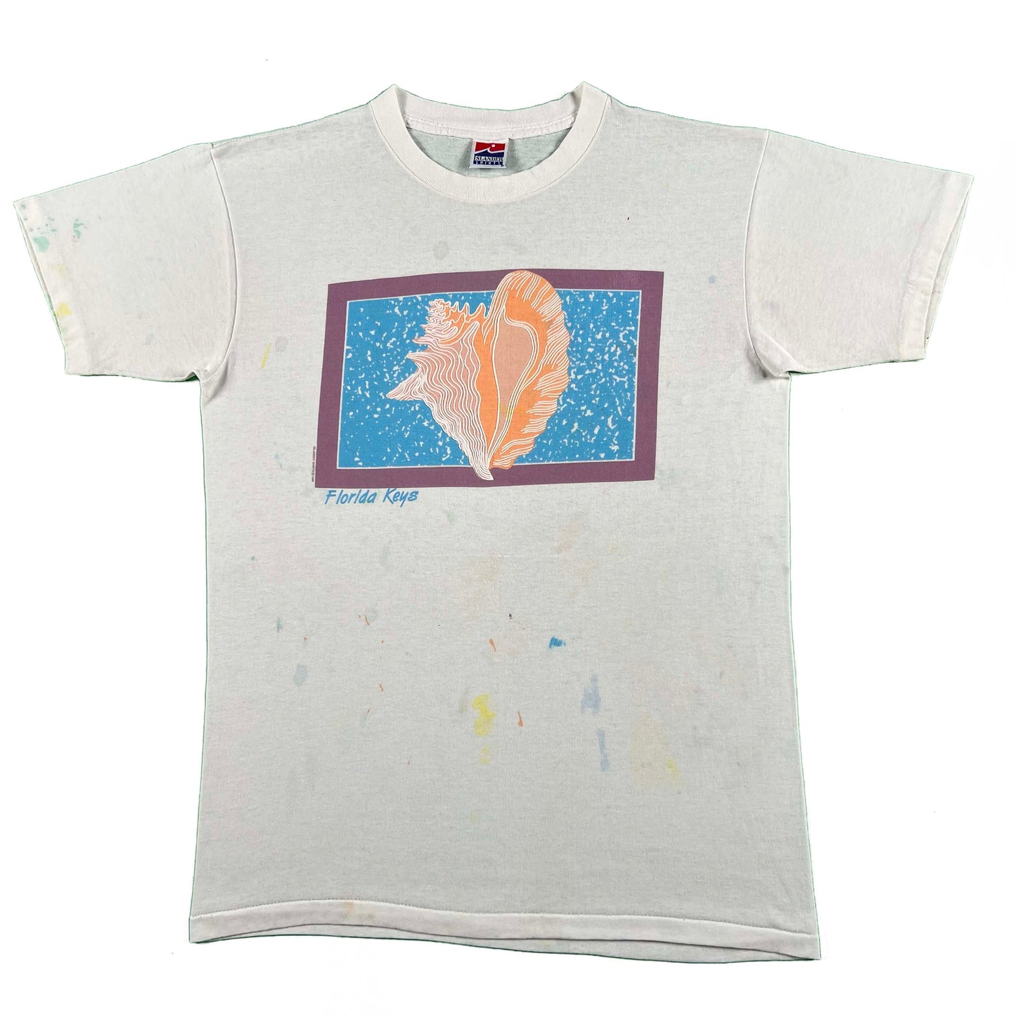 80s Florida Keys Conch Shell Painter's Tee- L