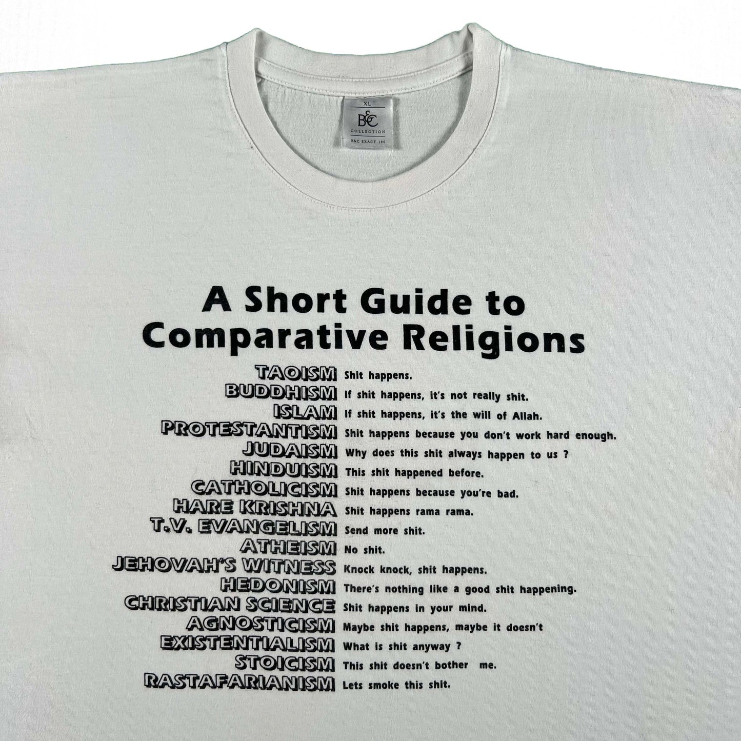 00s 'A Short Guide to Comparative Religions' Tee- XL