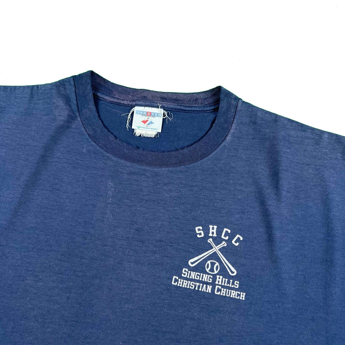 90s Sun Faded Christian Church Baseball Tee- XXL