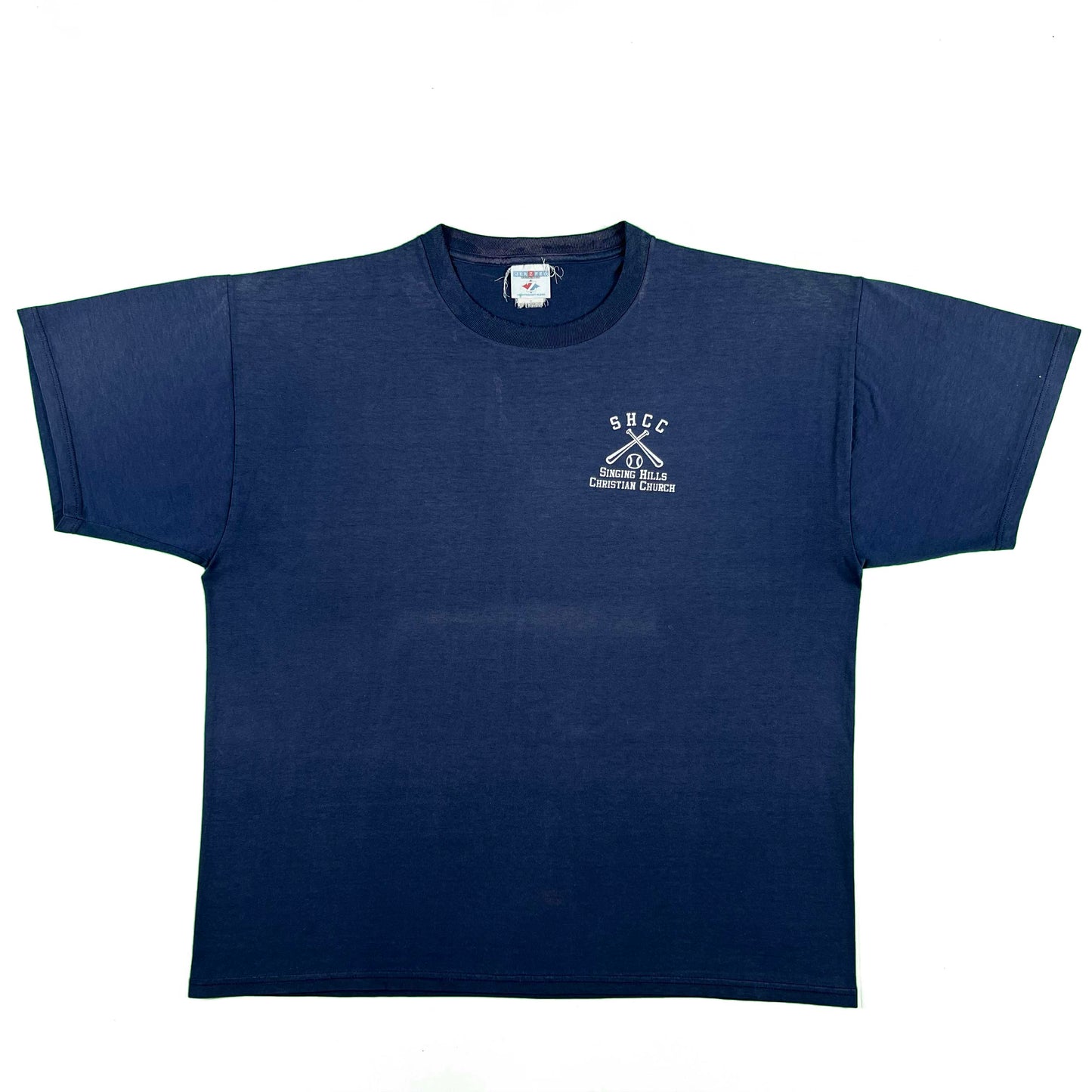 90s Sun Faded Christian Church Baseball Tee- XXL