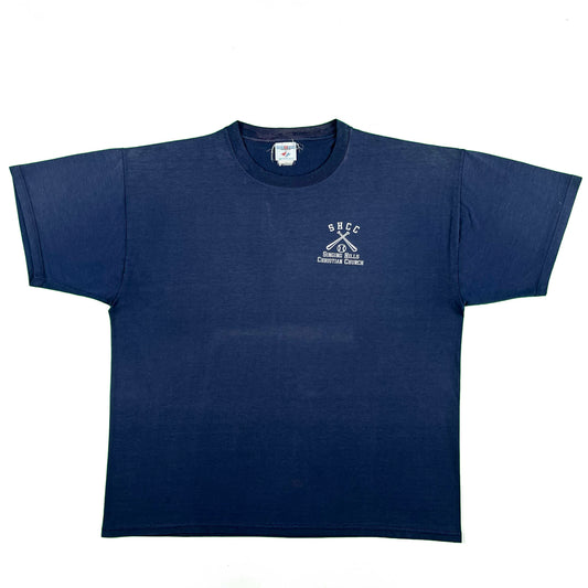 90s Sun Faded Christian Church Baseball Tee- XXL