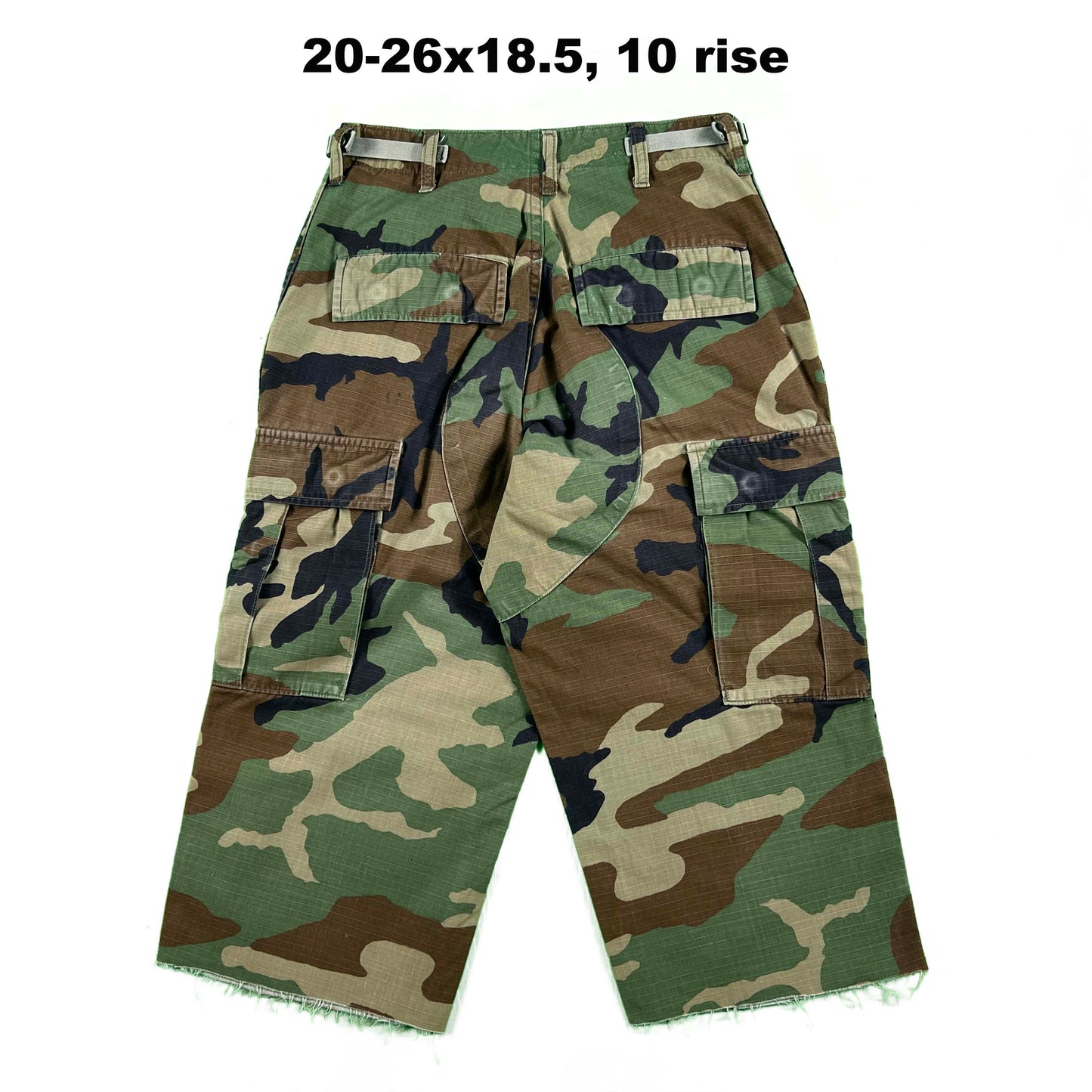 Vintage Chopped & Baggy Army Camo Cargo Shorts- SELECT PAIR