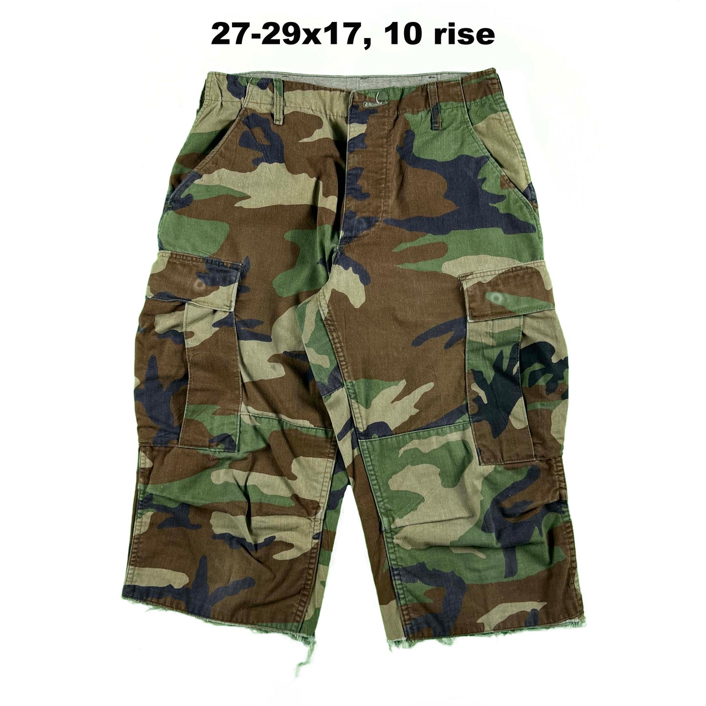Vintage Chopped & Baggy Army Camo Cargo Shorts- SELECT PAIR