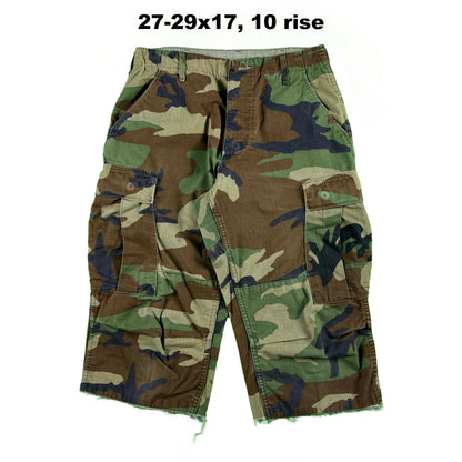 Vintage Chopped & Baggy Army Camo Cargo Shorts- SELECT PAIR