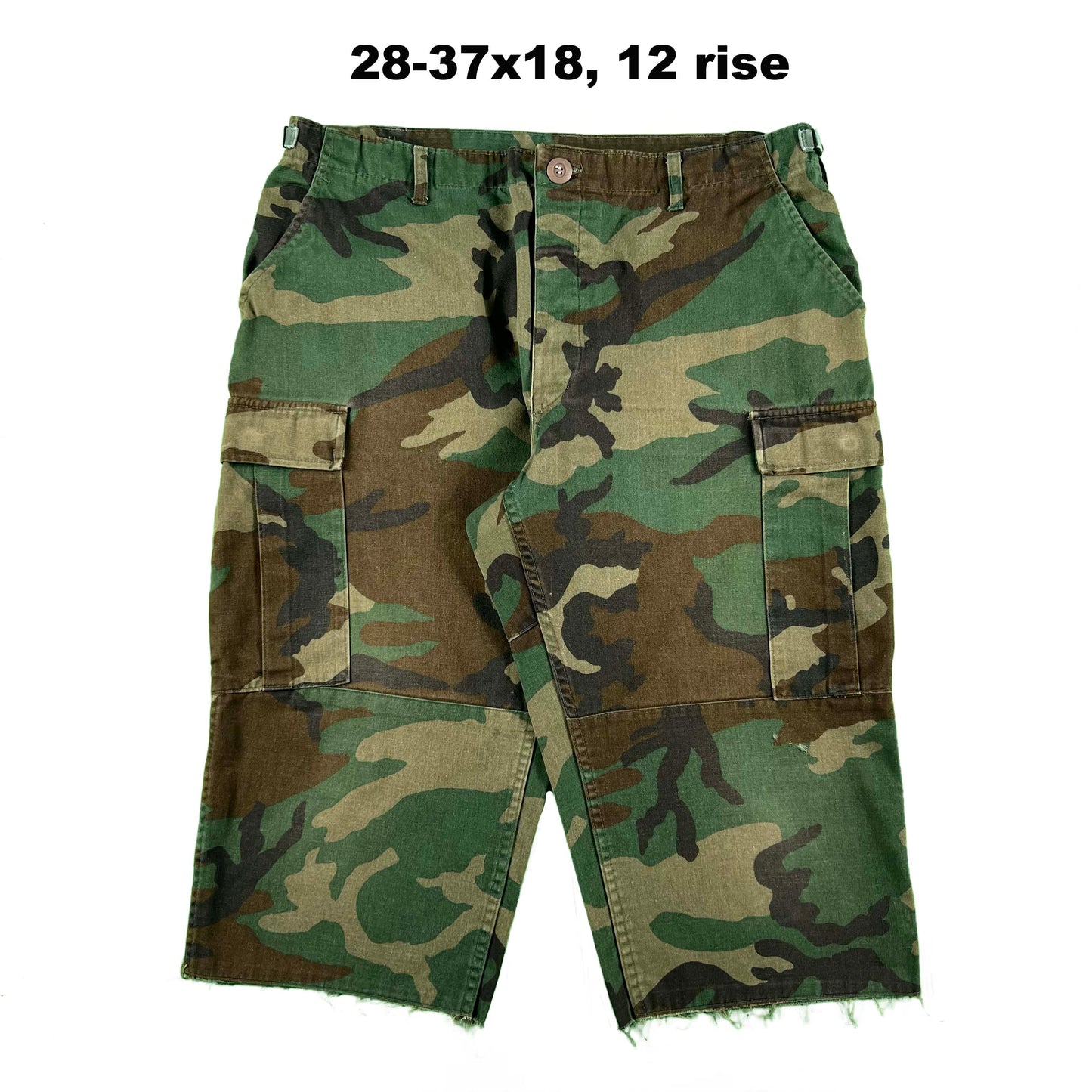Vintage Chopped & Baggy Army Camo Cargo Shorts- SELECT PAIR