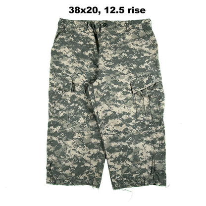 Vintage Chopped & Baggy Army Camo Cargo Shorts- SELECT PAIR