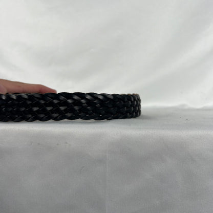 Lands' End Black Braided Leather Belt- 32"-36"